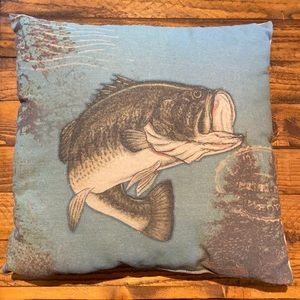 Bass Fish Decor Pillow